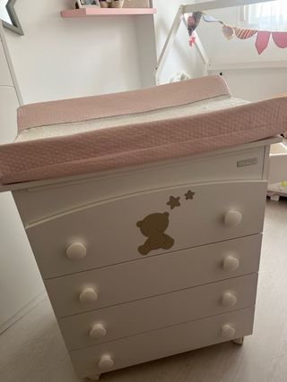 bañera bebés / cajonera y cambiador con protector