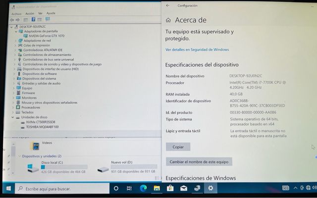 PC gaming i7 7700k - 40GB RAM - GTX 1070 8GB - SSD