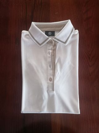 Polo Bogner beige-bianco donna