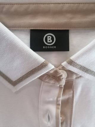 Polo Bogner beige-bianco donna