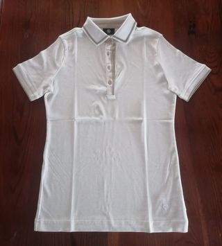 Polo Bogner beige-bianco donna