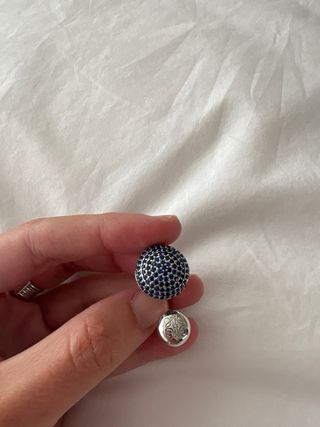 Anillo azul plata con circonitas