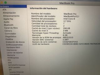 MacBook Pro Plata - SSD 256GB