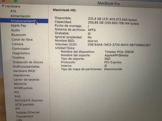 MacBook Pro Plata - SSD 256GB