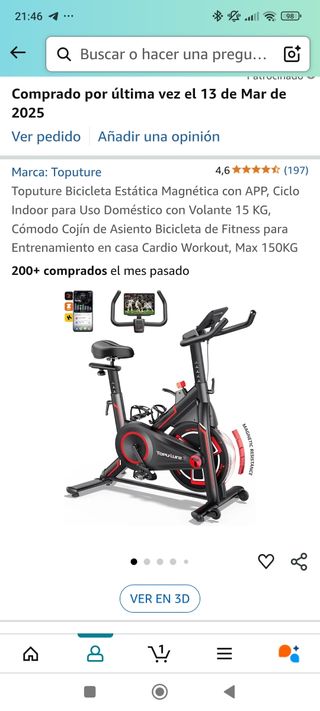 NUEVA INFO Bicicleta estática en su caja nueva
