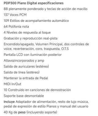 Piano Ringway PDP300 - 88 teclas