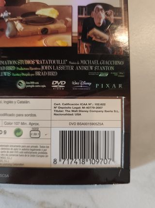 Ratatouille DVD - Disney Pixar