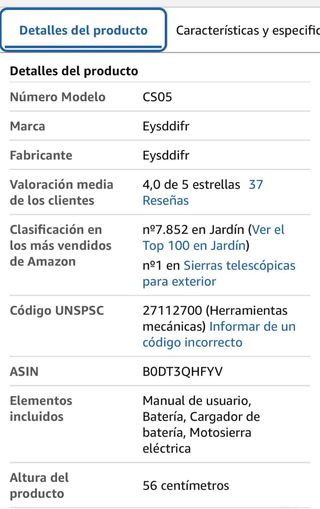 Motosierra poda telescópica 21V