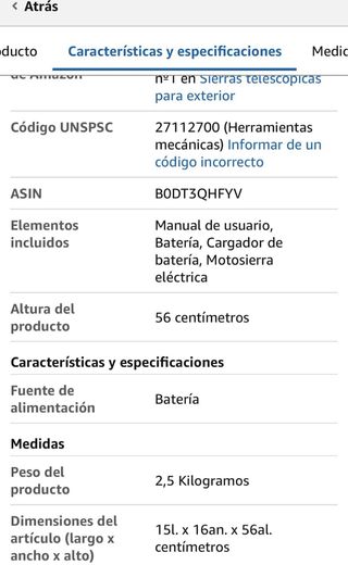 Motosierra poda telescópica 21V