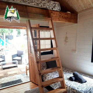 Casa Bunkie con altillo, prefabricada de madera