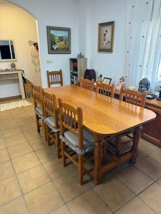 Mesa comedor madera pino 10 sillas