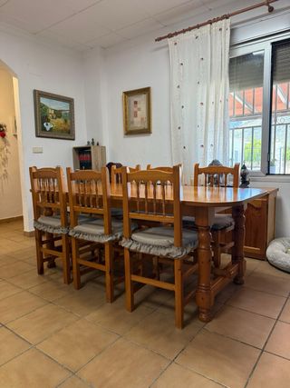 Mesa comedor madera pino 10 sillas