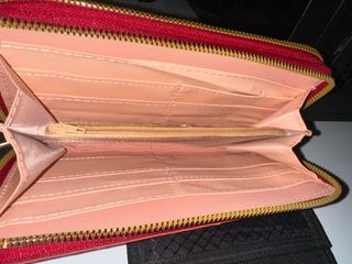 Cartera roja doble cremallera