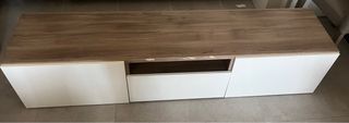 Mueble TV Ikea Besta - Blanco/Marrón. Negociable