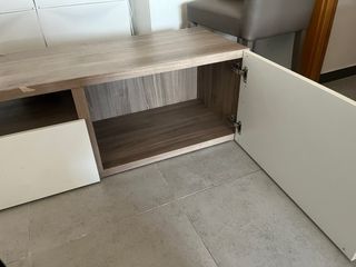 Mueble TV Ikea Besta - Blanco/Marrón. Negociable