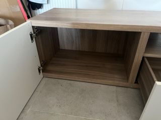 Mueble TV Ikea Besta - Blanco/Marrón. Negociable