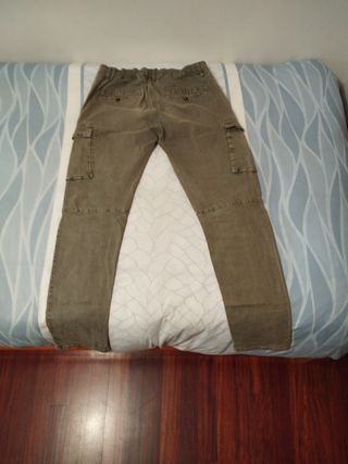 Pantalón Cargo Slim Fit - Verde Oliva