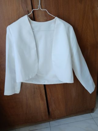 Torera blanca raso T.M