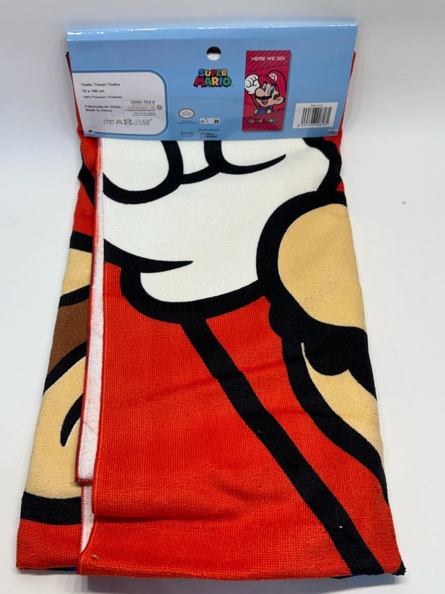 Toalha de praia para piscina Super Mario Microfibra 70x140