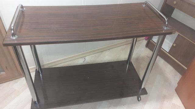 Mesa carrito 2 niveles marrón