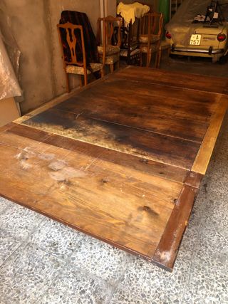 Mesa extensible madera roble estilo Isabelino