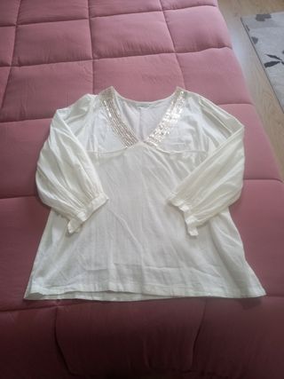 Camicia Motivi in cotone con paillettes, tg. 46 I-