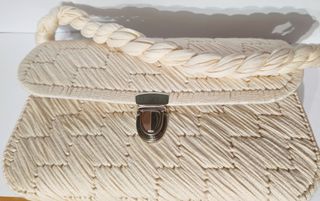 Pochette estiva beige in canvas