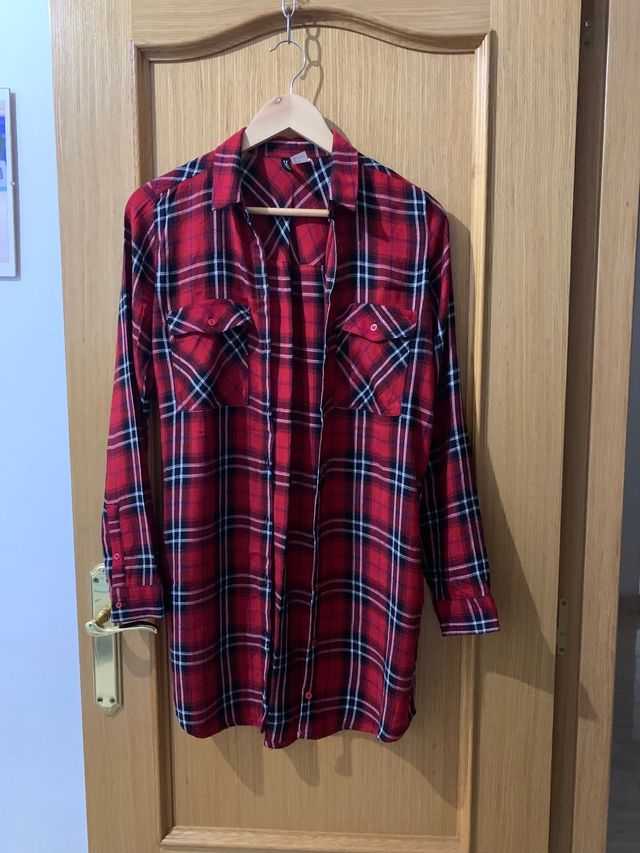 Camisa cuadros roja mujer