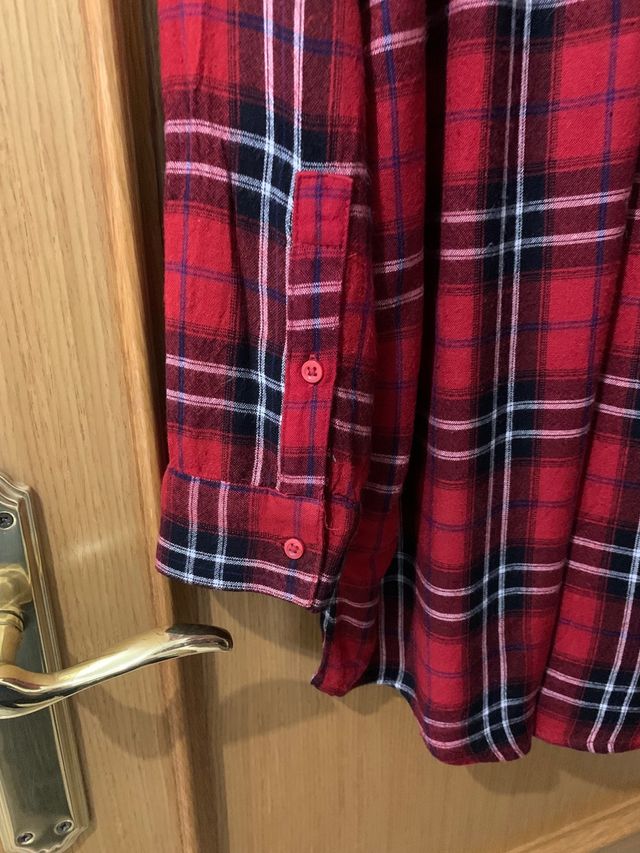 Camisa cuadros roja mujer
