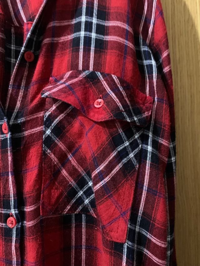 Camisa cuadros roja mujer