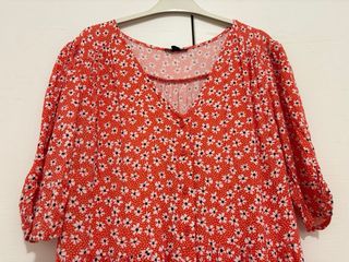 Vestito floreale rosso