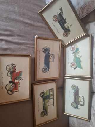 6 Cuadros Coches Antiguos