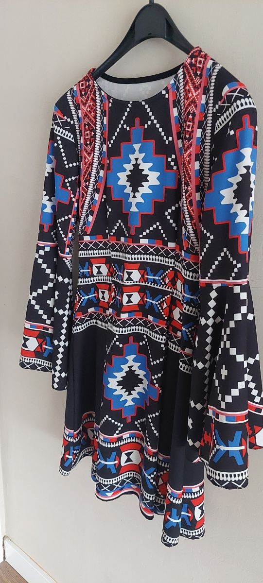 Vestido corto estampado boho