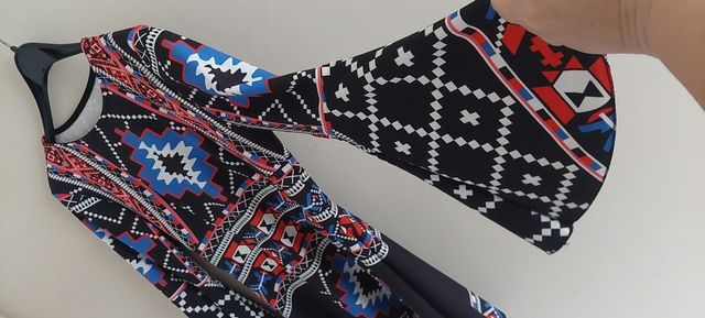 Vestido corto estampado boho