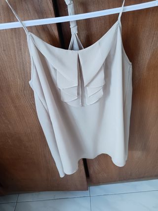 Top beige gasa seda T.S M
