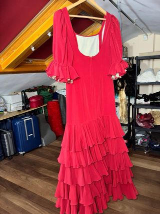 Vestido Flamenca Rojo - Flores
