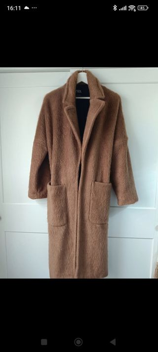 Abrigo Zara marrón largo mujer