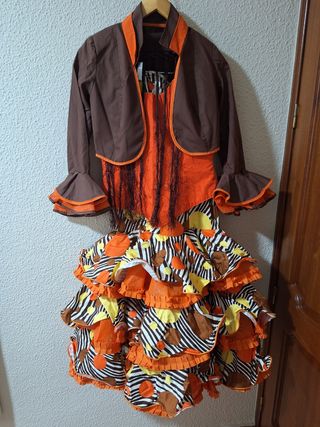 Traje gitana marrón y naranja