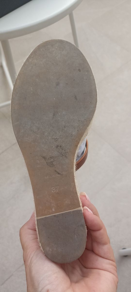 Sandalias cuña YSL Marrón 37
