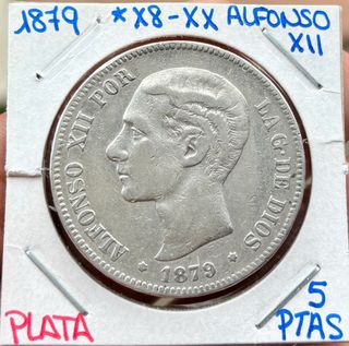 Moneda PLATA 5 Pesetas 1879 *(X8-XX) ALFONSO XII