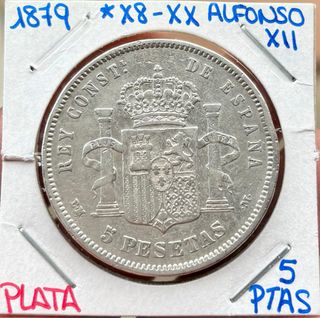 Moneda PLATA 5 Pesetas 1879 *(X8-XX) ALFONSO XII