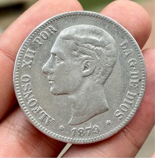 Moneda PLATA 5 Pesetas 1879 *(X8-XX) ALFONSO XII