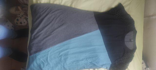 Vestido negro y verde