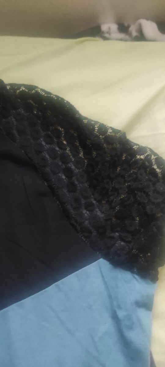 Vestido negro y verde