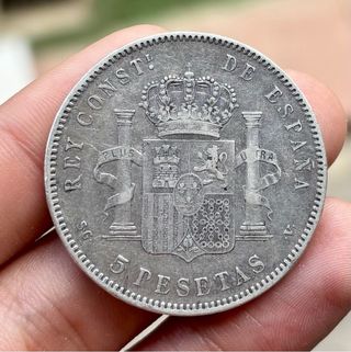 Moneda PLATA 5 Pesetas 1897 *(18-97) ALFONSO XIII.