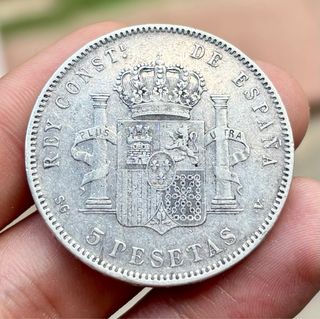 Moneda PLATA 5 Pesetas 1897 *(18-97) ALFONSO XIII.