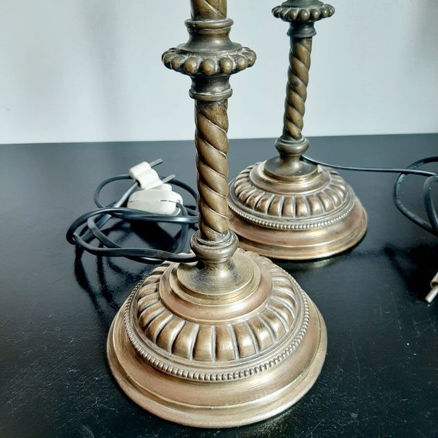 Set 2 lampade antiche bronzo