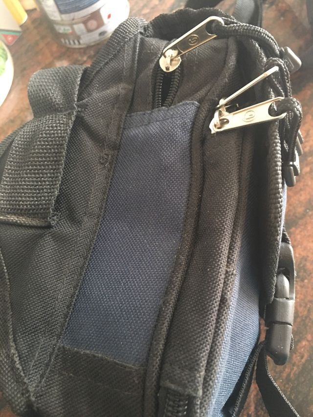 Bolso bandolera tela azul marino 