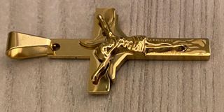 ciondolo a croce per collane placcato oro 18k