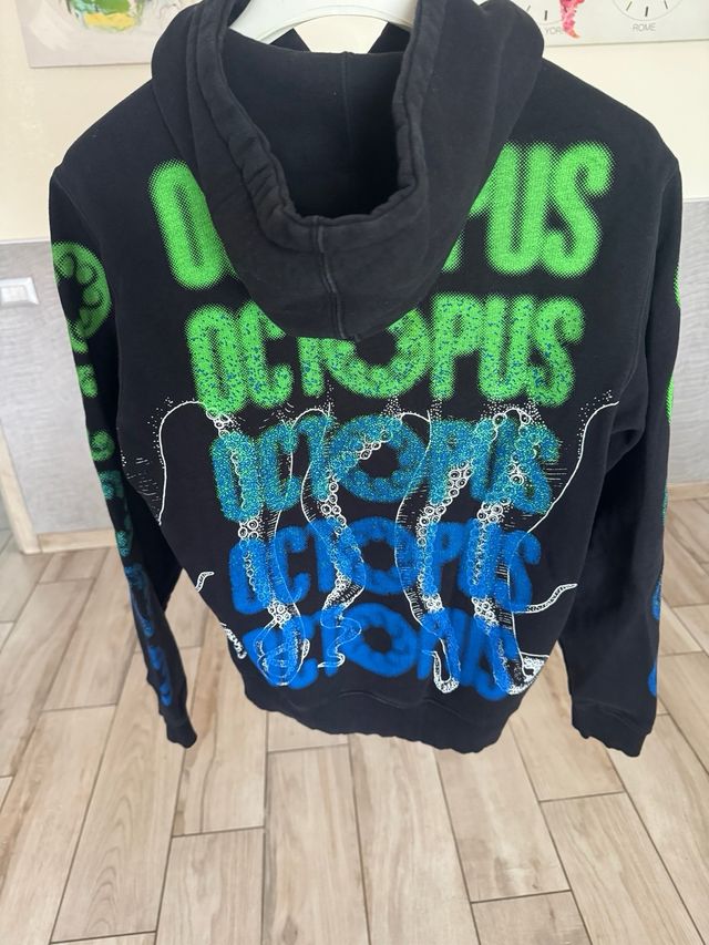 Felpa Octopus Uomo - Nero Verde